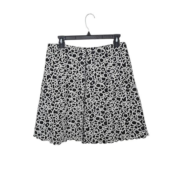 NWT Haystacks Black White Cotton Blend Jacquard Surf Skirt Size Large Stretch - Picture 1 of 8